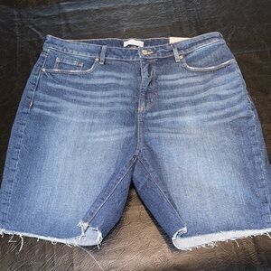 LOFT Classic Blue Denim Shorts size 32/14 NEW
